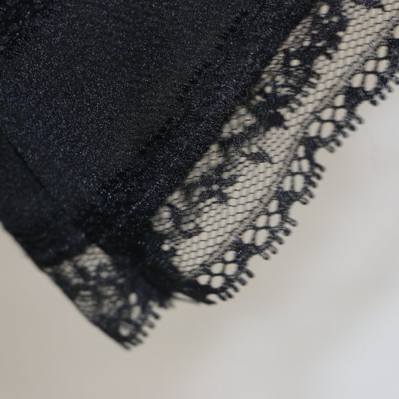 Gypsies & Moondust Black Wrap Crop Top with Lace Trim - Picture 5 of 9